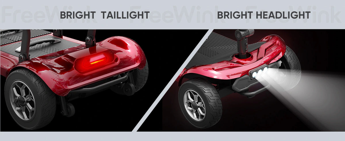 Front headlight and rear taillight on the FreeWink 985