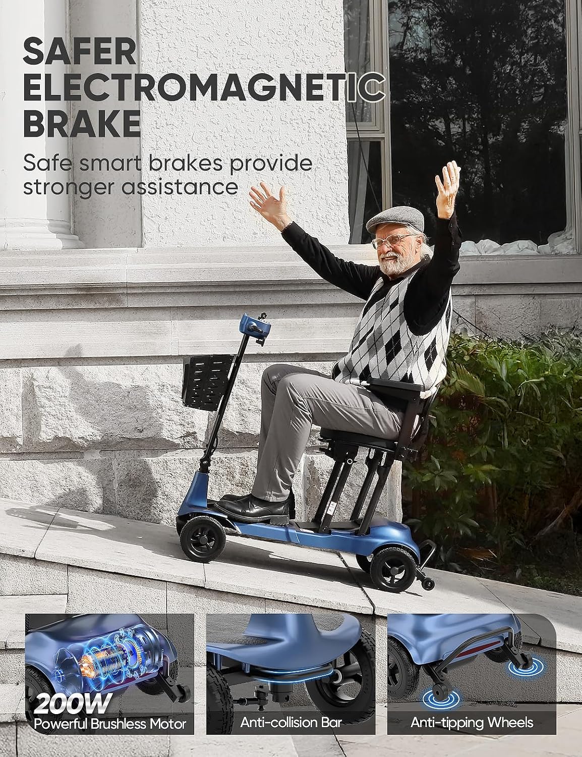 FreeWink T580 Ultra Lightweight Carbon Fiber Folding Mobility Scooter