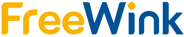 The FreeWink logo in yellow and blue text on a white background.