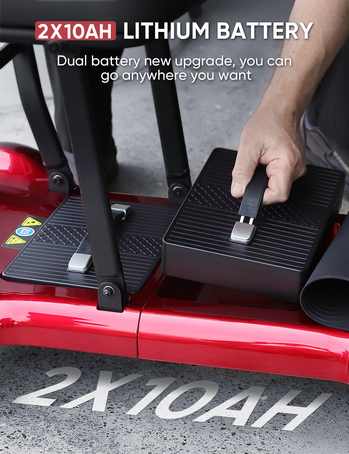 FreeWink 985 Folding 4-Wheel Mobility Scooter with Dual Removable Batteries