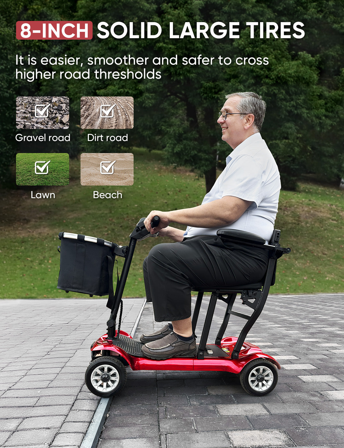 FreeWink 985 Folding 4-Wheel Mobility Scooter with Dual Removable Batteries
