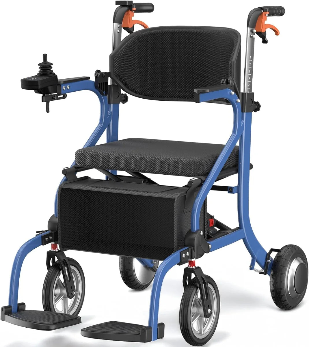 FreeWink 9183E 3-in-1 electric walker and folding power wheelchair in black