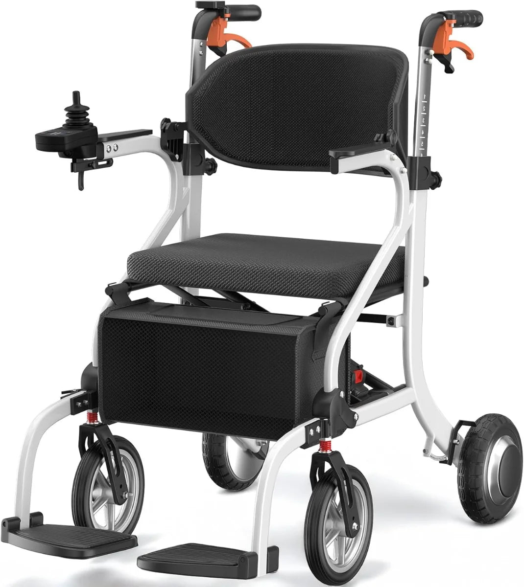 FreeWink 9183E 3-in-1 electric walker and folding power wheelchair in black
