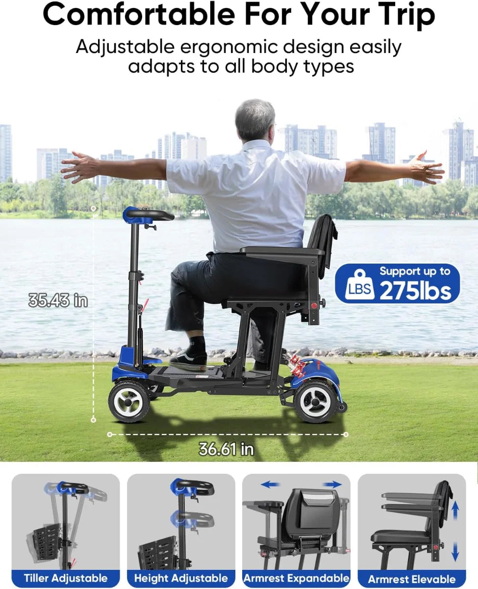 FreeWink T350 4-Wheel Ultra-Light Folding Mobility Scooter